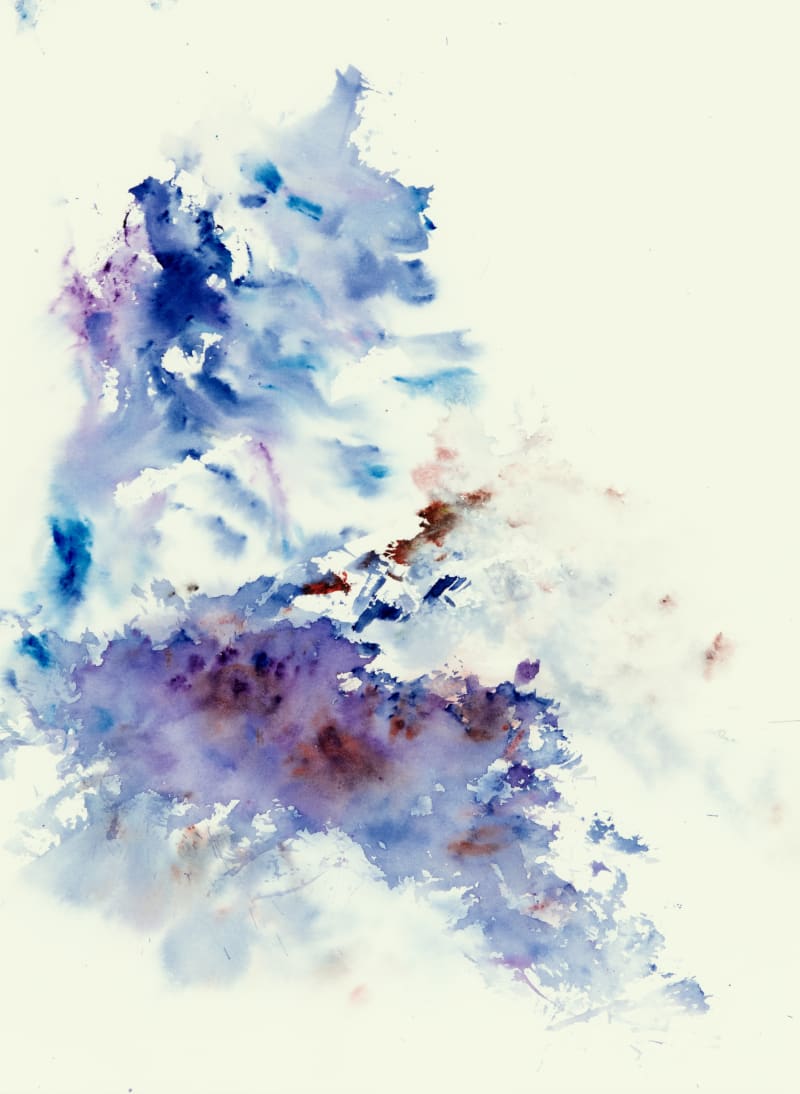 Emi Sisk Blue Tranquility, 2023 Watercolor on paper, 12 x 9 in. (30.5 x 22.9 cm)