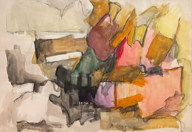 Audrey Flack Convergence, circa 1950–51 Watercolor on paper, 12 x 17 3/4 in. (30.5 x 45.1 cm)