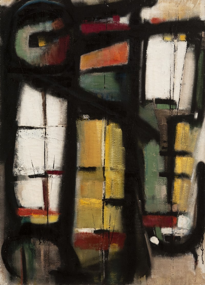 Dusti Bongé Small World on Top of Small World, 1957–58 Oil on canvas, 38 3/4 x 28 in. (98.4 x...