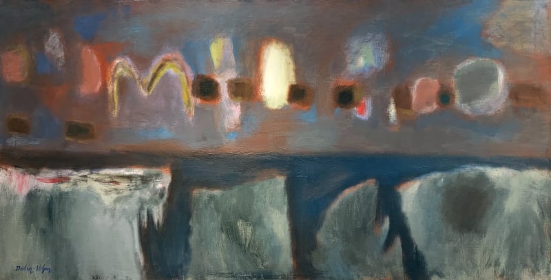 Ralph Della-Volpe Clouds and Bird Over Rock Form, 1957 Oil on canvas, 26 x 48 inches