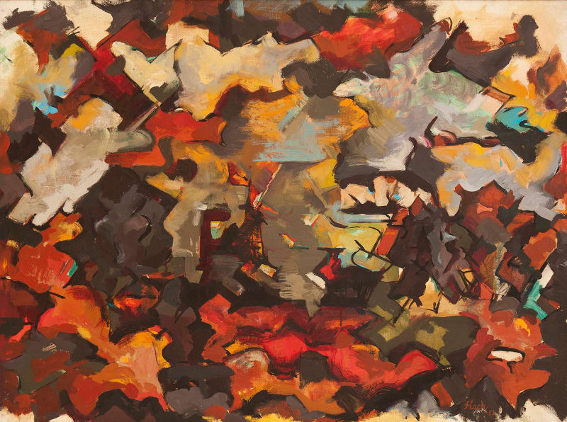 Audrey Flack Abstract Expressionist Landscape (With Clouds), 1951 Oil on canvas, 29 1/2 x 40 inches