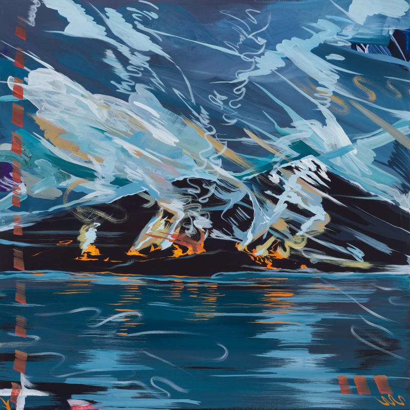 Alexander Richard Wilson The Interlaken Fire, 2024 Flash and acrylic on canvas, 36 x 36 in. (91.4 x 91.4 cm)