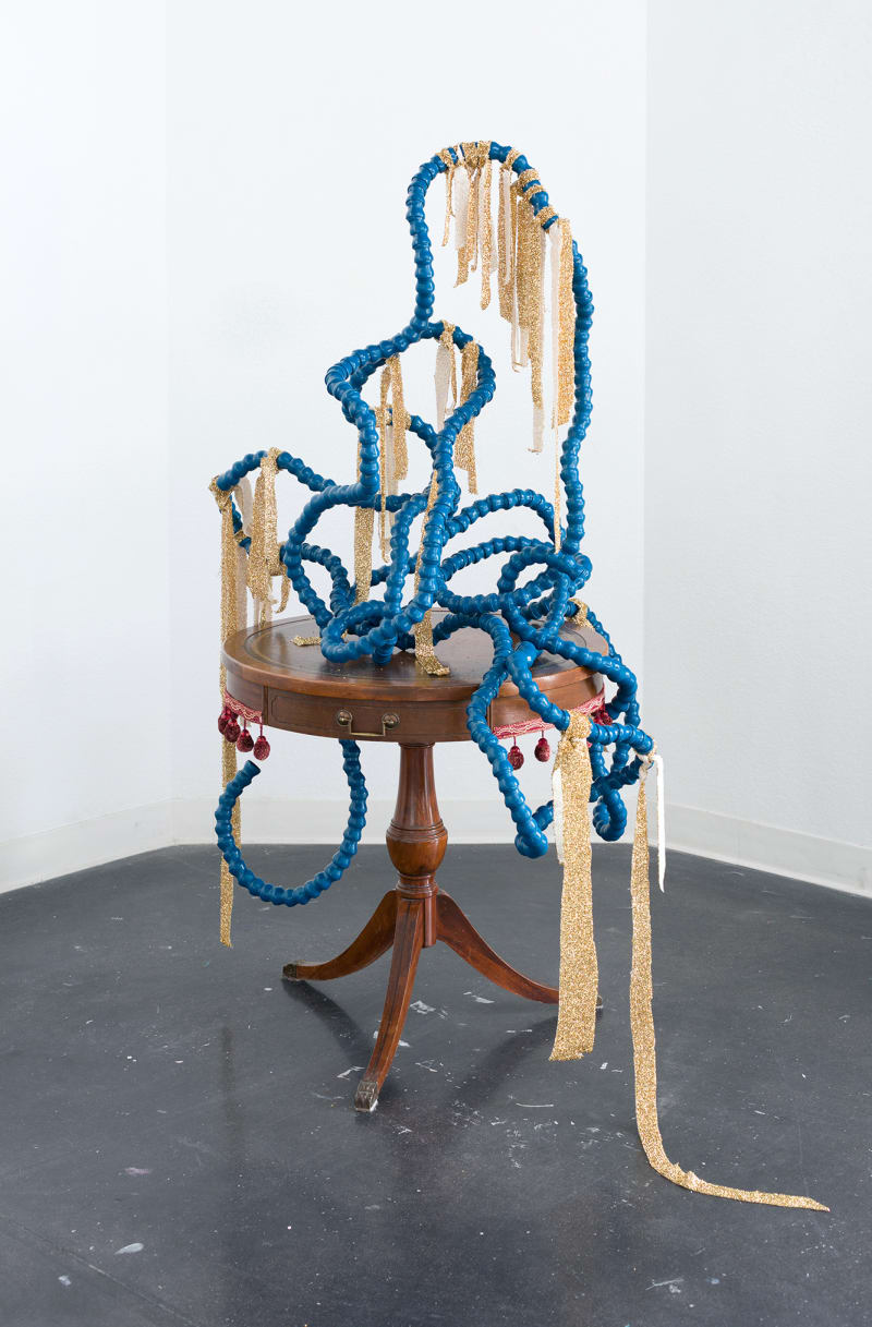 Suchitra Mattai Fitting In, 2022 Found vintage objects, fabric, and trim, Dimension varies