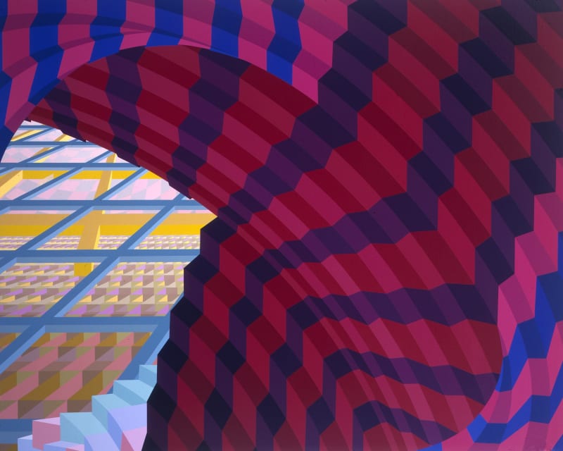 Al Held Hawkeye I, 1998 Acrylic on canvas, 48 x 60 in. (121.9 x 152.4 cm)