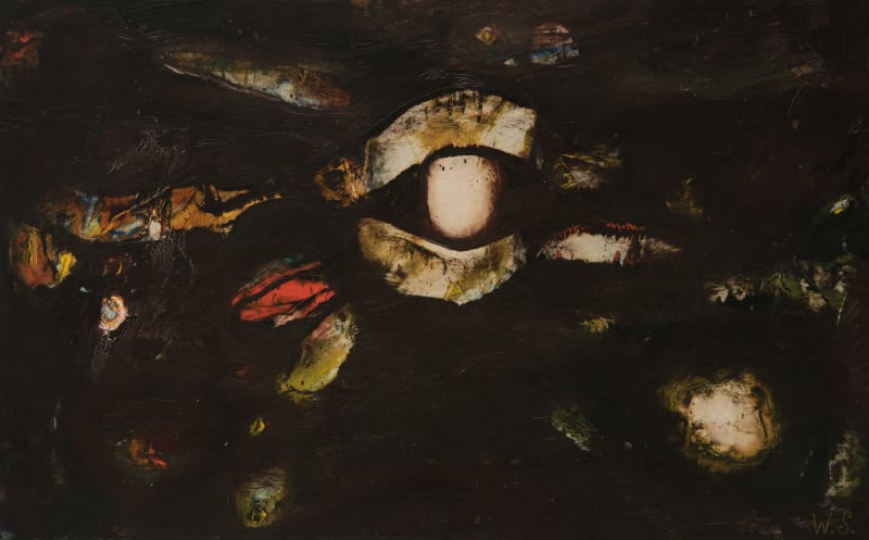 William Scharf Lid's Night, 1964 Oil on paper mounted to board, 12 1/2 x 19 1/2 in. (31.8 x 49.5...