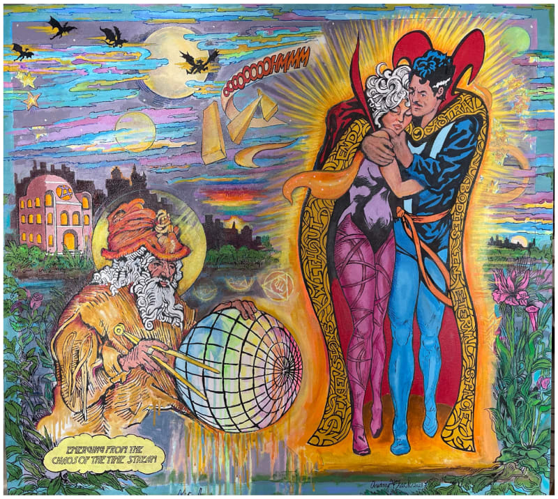 Audrey Flack Harmonic Convergence, 2023 Acrylic and mixed media on canvas, 36 x 42 in. (91.4 x 106.7 cm)