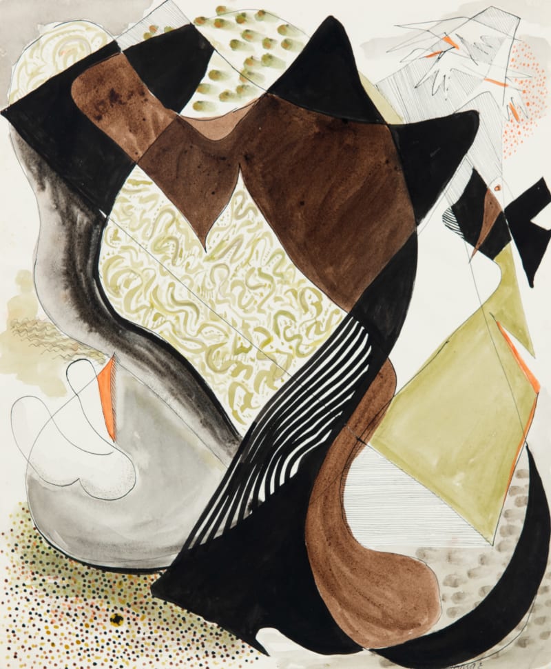 Dusti Bongé, Two Women Artists Paint a Lighthouse While the Spirit of Man Hovers Near, circa 1941