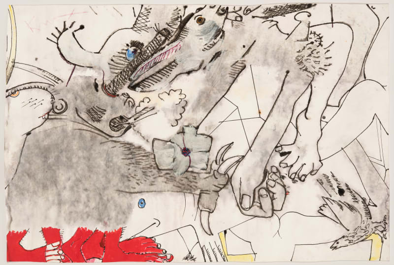 Knox Martin Conejo (Rabbit), 2003 Pen, ink, crayon, and watercolor on Tyvek, 23 x 35 inches (58.4 x 88.9 cm)