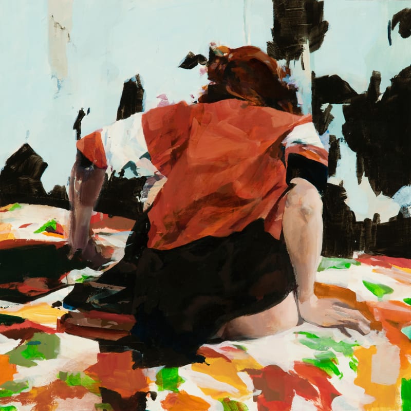 Alex Kanevsky Samurai Kimono, 2019 Oil on board, 18 x 18 inches