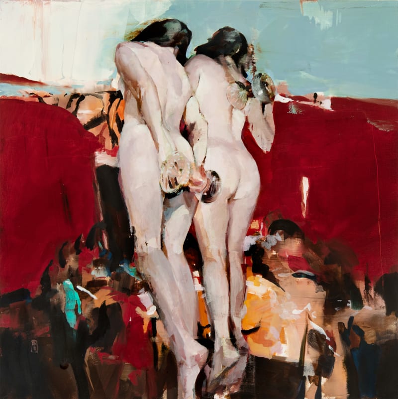 Alex Kanevsky Provocation, 2019 Oil on board, 18 x 18 inches