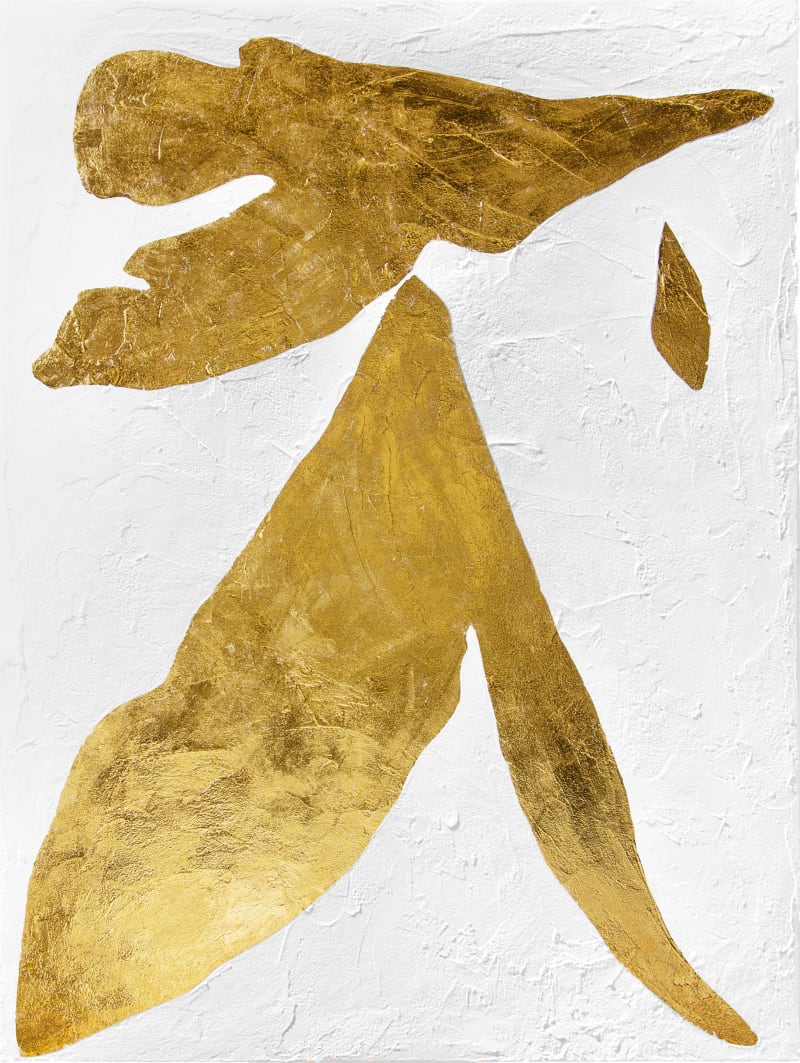 Anna Pietrzak Trickle, 2023 24K gold leaf and acrylic on canvas, 48 x 36 in. (121.9 x 91.4 cm)