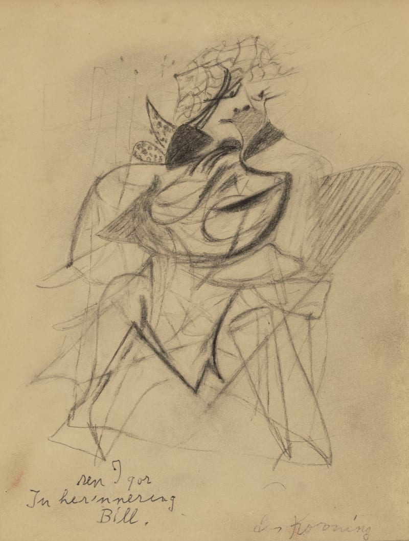 Willem de Kooning Woman II, 1952 Graphite on paper, 11 3/4 x 8 1/2 in. (29.8 x 21.6 cm)