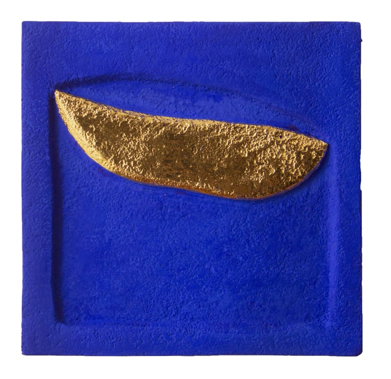 Anna Pietrzak Wind, 2020 Raw pigment, 24K gold leaf, and mixed media on wood panel, 18 x 18 inches (45.7...