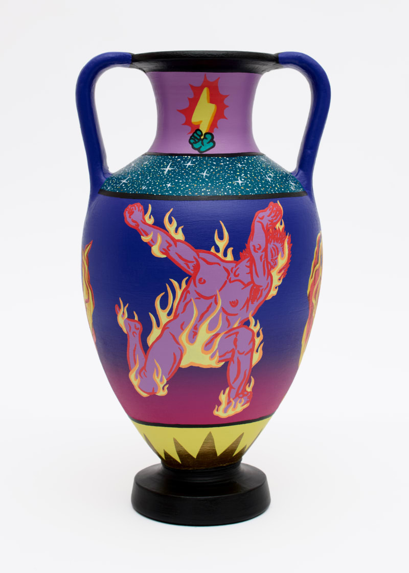 Paul Anagnostopoulos See the End Begin, 2025 Acrylic on terracotta, 10 1/2 x 5 1/2 x 5 1/2 in. (26.7...