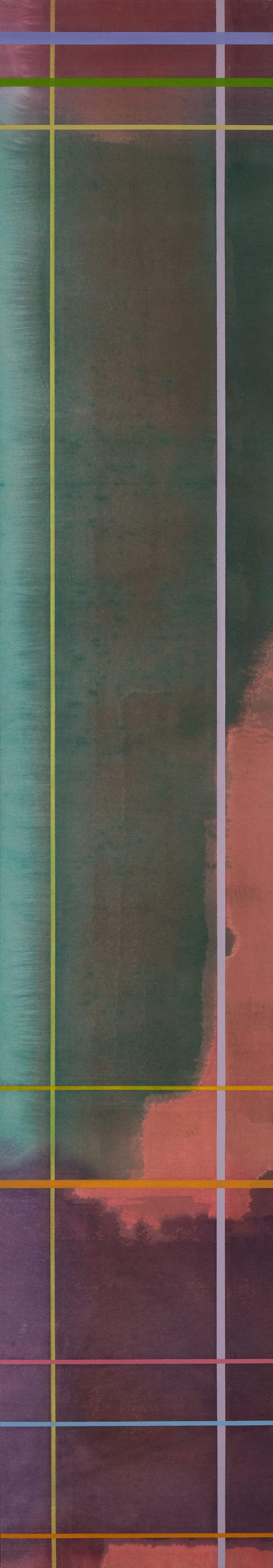 Kenneth Noland Twice Told, 1972 Acrylic on canvas, 100 3/4 x 17 3/4 in. (255.9 x 45.1 cm)