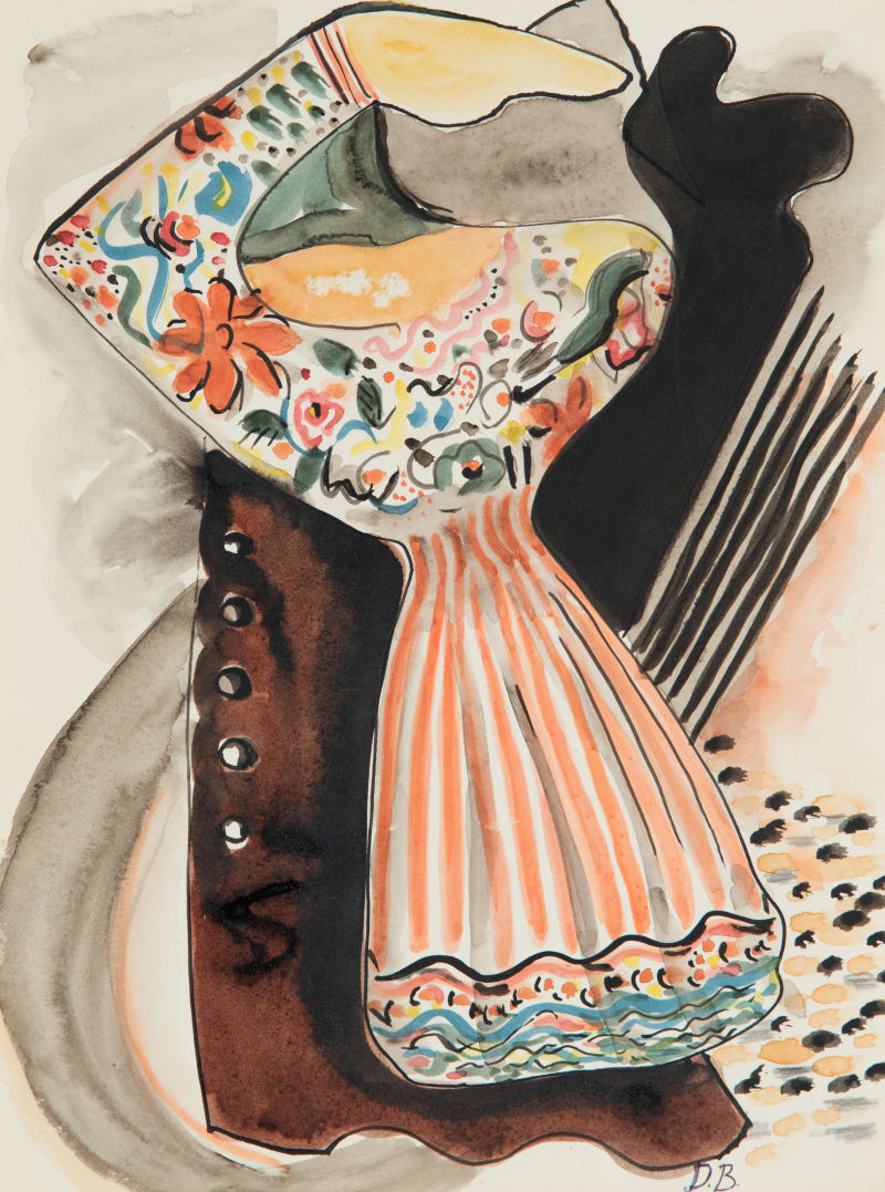 Dusti Bongé, Untitled (Surrealist Figure in a Floral Dress), circa 1945