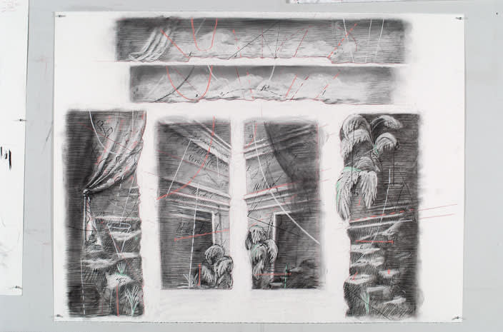 William Kentridge Drawing for 'Preparing the Flute', (Curtains I), 2005