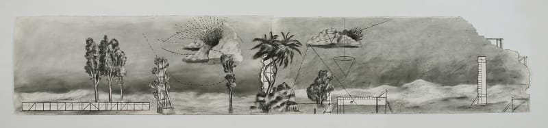 William Kentridge Drawing for 'Preparing the Flute', (Panoramic I Collage Pendulum and trees), 2005