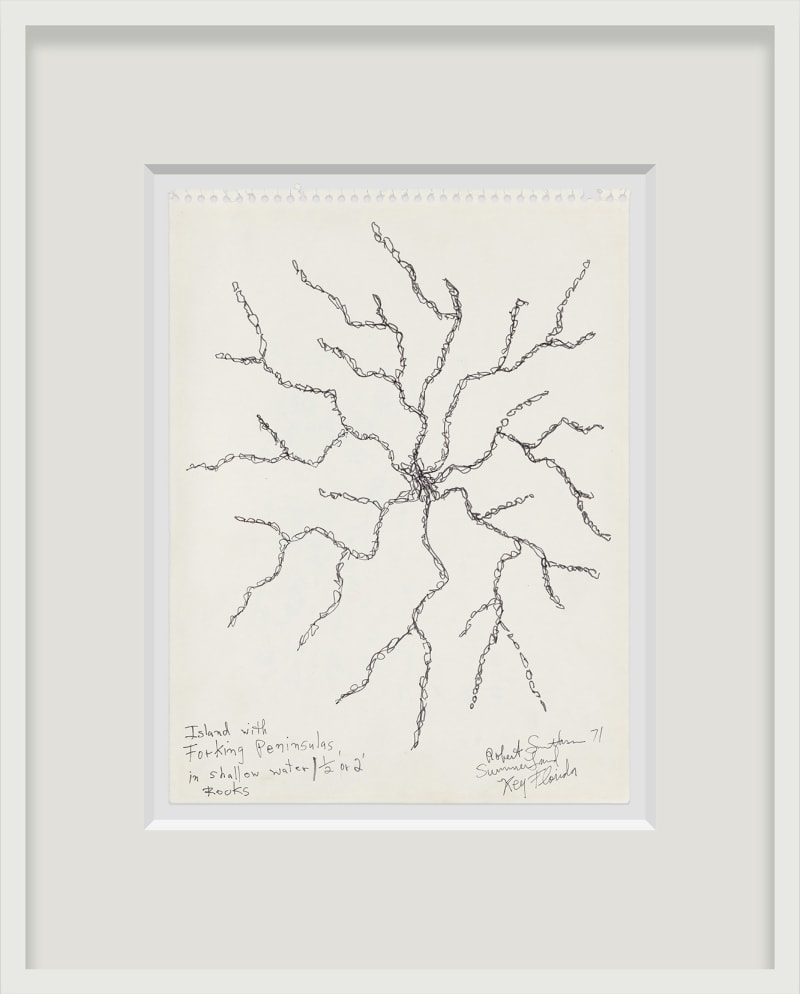 Robert Smithson Island with Forking Peninsulas in Shallow Water, 1971