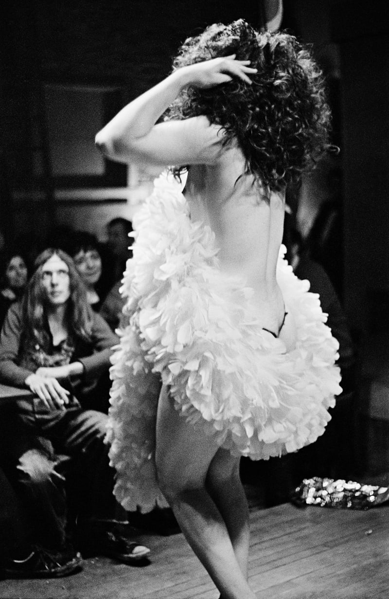 Nan Goldin Colette naked with a white boa, The Other Side, Boston, 1973