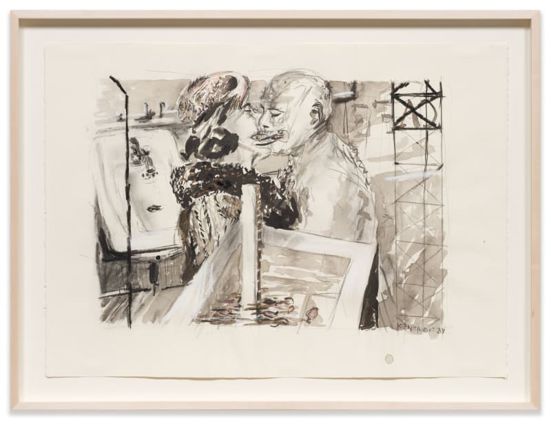 William Kentridge The Hatchery, 1989 Charcoal, pastel, ink and gouache on paper Image: 15 x 20 1/2 in. (38 x...