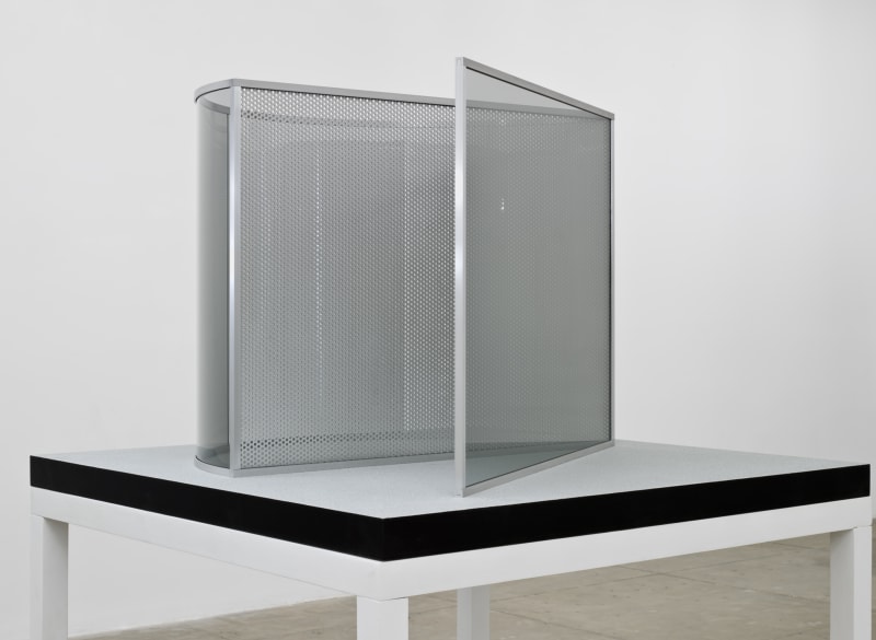 Dan Graham Half Cylinder/ Perforated Steel Triangular Enclosure, 2008