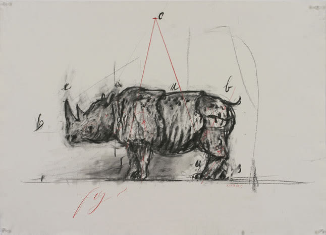 William Kentridge Drawing for 'Preparing the Flute', (Rhino), 2005