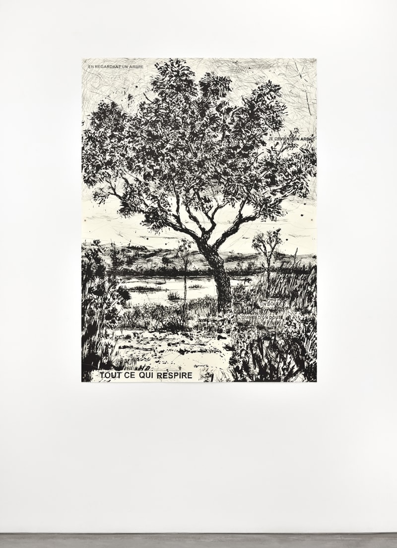 William Kentridge Tout ce qui respire, 2021 Lithograph, Japon Shiramine natural 1 paper 110 g 62 5/8 x 45 1/2...