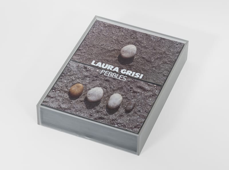 Laura Grisi Pebbles, 1973 Gelatin silver print, 33 photographs, mounted on card, in acrylic box Photographs: 7 1/4 x 5...