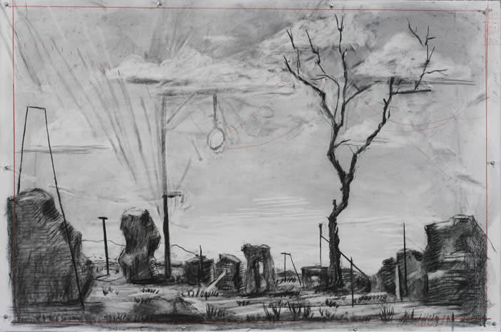 William Kentridge Drawing for 'Preparing the Flute', (Landscape with Dead Tree), 2005