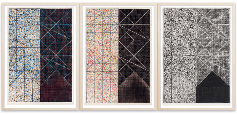 Jennifer Bartlett Day and Night [1], 1978 3 sheets; drypoint on Arches cover paper Plate: 29 3/4 x 20 in....