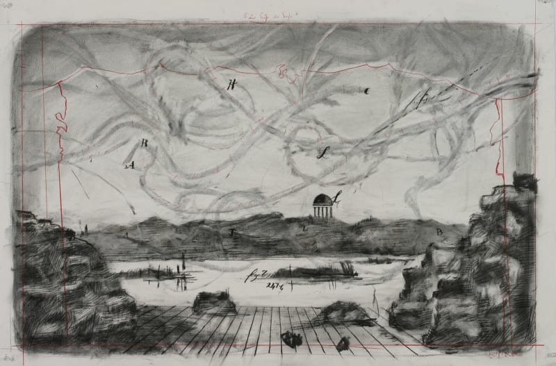 William Kentridge Drawing for 'Preparing the Flute', (Backdrop and stage), 2005