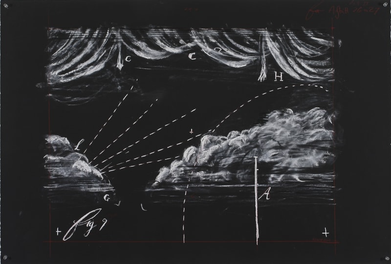William Kentridge Drawing for 'Preparing the Flute', (Clouds and Curtains on Black), 2005