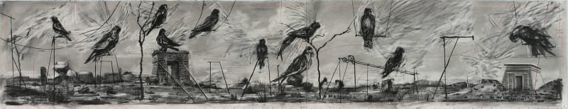 William Kentridge Drawing for 'Preparing the Flute', (Panoramic III Birds), 2005