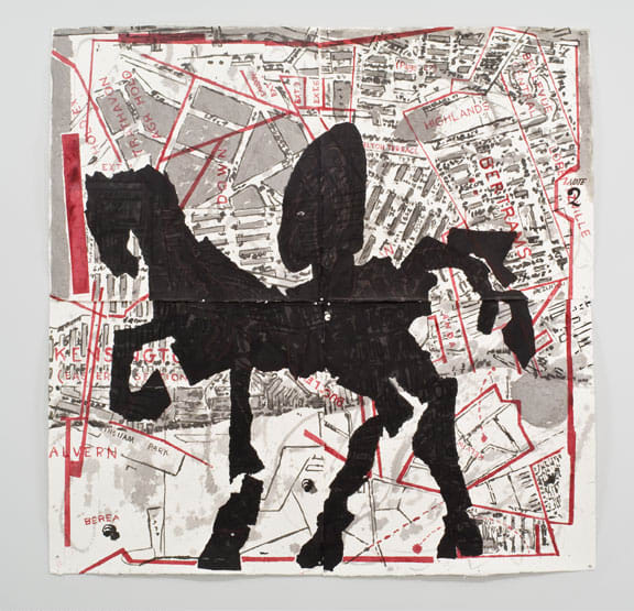 William Kentridge Nose on Horse - Bertrams, 2007