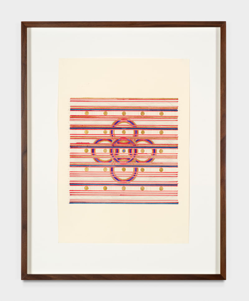 Gabriel Orozco Untitled, 2025 Gouache and graphite on printed paper Frame: 23 x 18 1/4 x 1 3/8 in. (58.5...