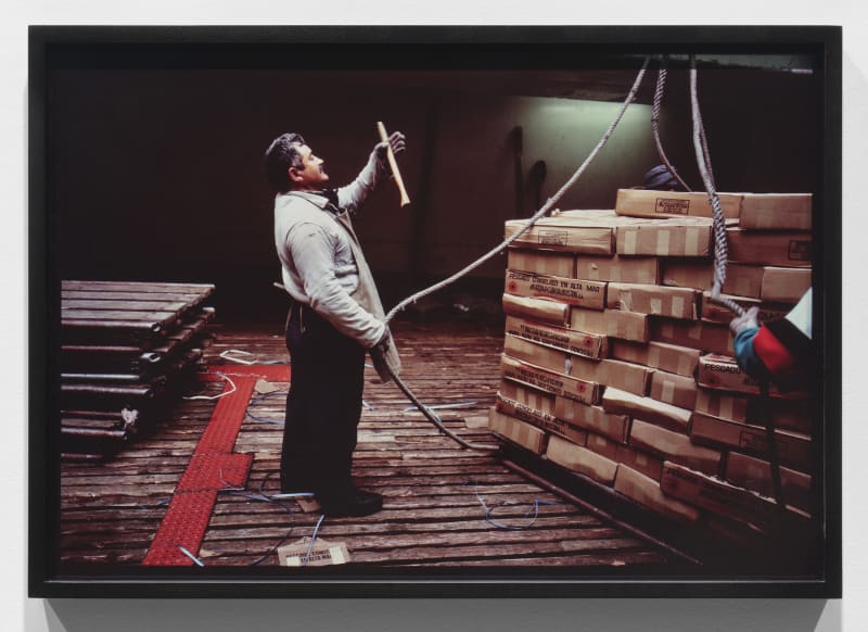 Allan Sekula Dockers unloading shipload of frozen fish from Argentina from 'Fish Story', 1989-1995