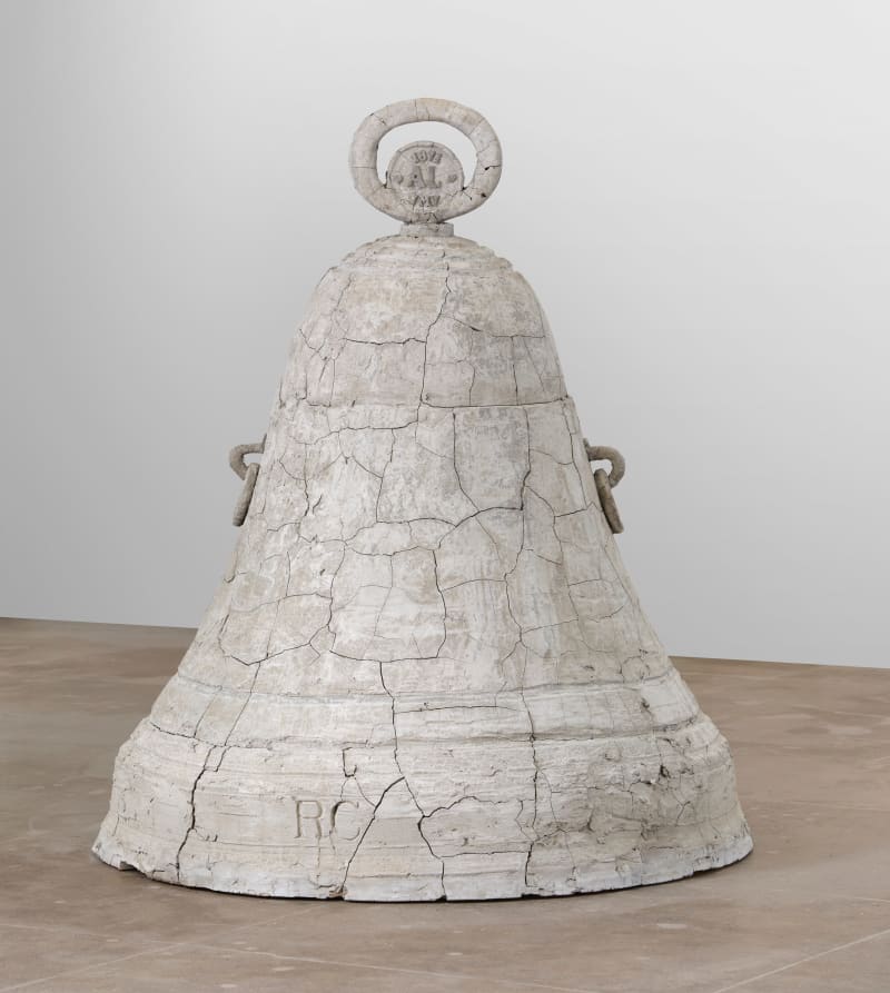 Adrián Villar Rojas Return the World X, 2012 Unfired local clay, cement, metal Bell: 66 1/8 x 59 in. (168...