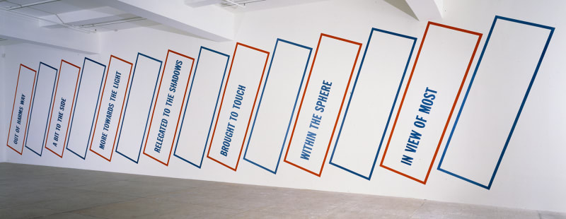 Lawrence Weiner A BASIC ASSUMPTION - OUT OF HARMS WAY / A BIT TO THE SIDE / MORE TOWARDS THE...