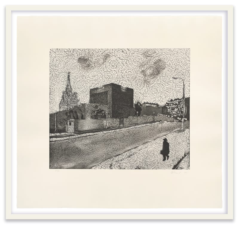 Richard Artschwager Building Riddled with Listening Devices: Alpha, 1990 Etching, aquatint, and drypoint with scraping on Arches watercolor paper Plate:...