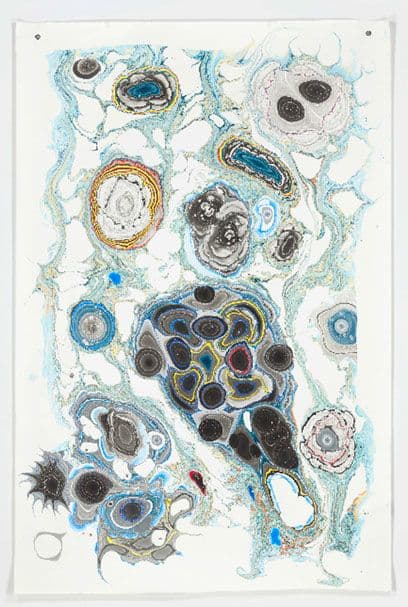 Kerstin Brätsch Unstable Talismanic Rendering 14 (with gratitude to master marbler Dirk Lange), 2014