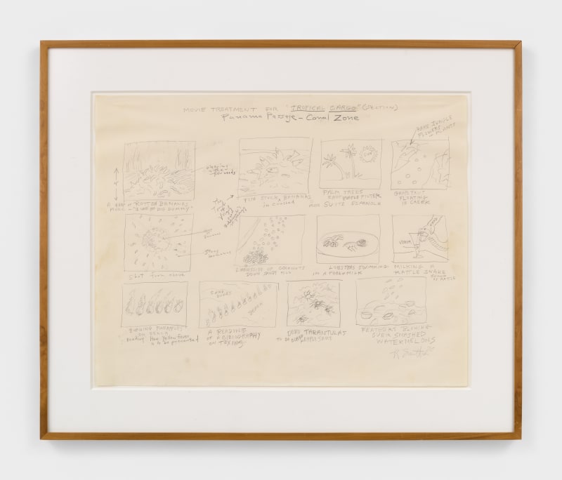 Robert Smithson Movie Treatment for 'Tropical Cargo' (section), Panama Passage - Canal Zone, 1970 Graphite pencil on paper Paper: 19...