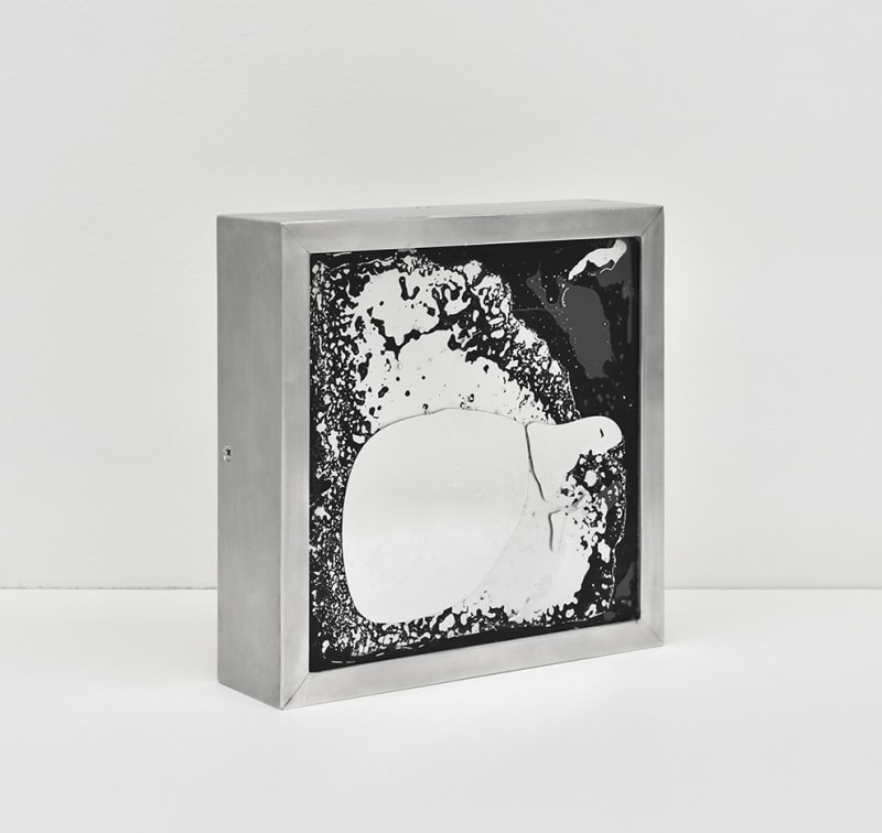 Ronald Mallory Mercury Box, 1966 Mercury and acrylic in aluminum frame 7 1/2 x 7 1/2 x 1 1/2 in....