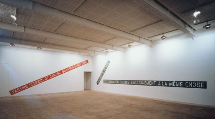 Lawrence Weiner VARYING DEGREES OF DAMAGE DONE TO THE SAME THING, 2000