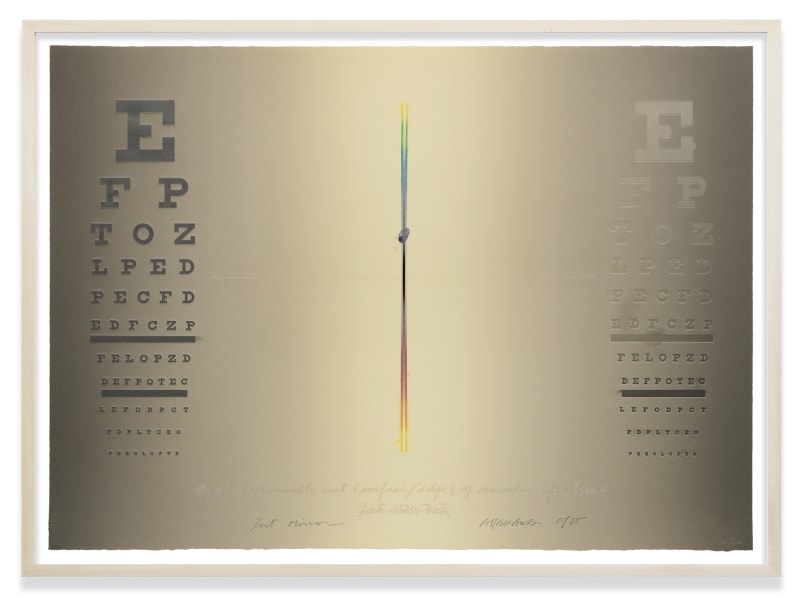 Arakawa Test Mirror, 1975 Lithograph, screenprint, embossing, and debossing on BFK Rives roll stock paper 29 1/4 x 41 1/2...