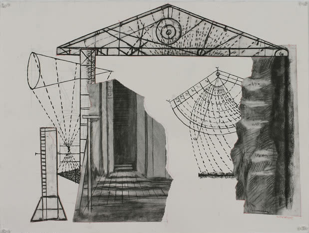 William Kentridge Drawing for 'Preparing the Flute', (Temple diagram), 2005