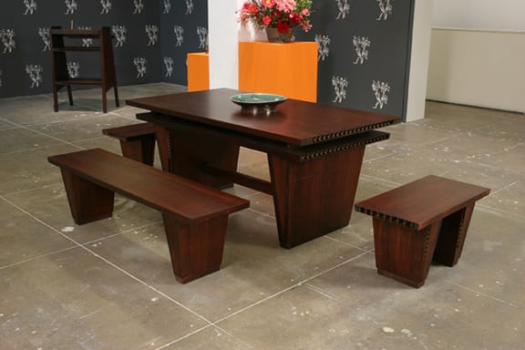 Thomas Schütte Table with 2 short benchs, 1 long bench, PROTOTYPE, 2005