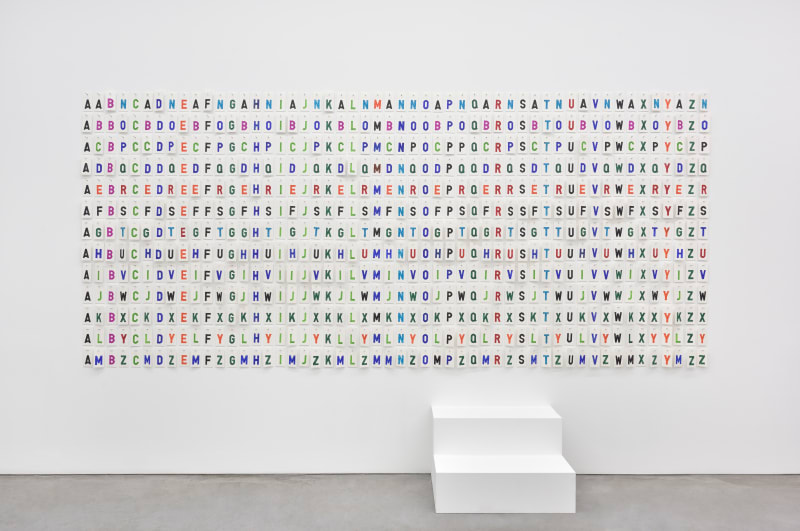 Peter Fillingham BF,RE,FW,DJ,CG,GJ,GB,MJ, 2024 Snow White card, Sharpie pen, nails, wooden steps Cards: 3 3/4 x 2 in. (9.5 x...