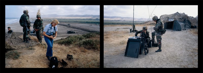 Allan Sekula Navy photographer and marines participating in amphibious landing exercise, Camp Pendleton from 'Dead Letter Office', 1996-1997