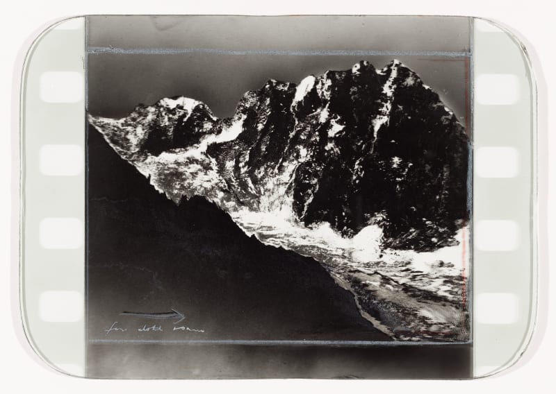 Tacita Dean Locomotive Drawing: for doth roam, 2024 Enamel on found tarnished steam train window 12 1/8 x 17 1/4...